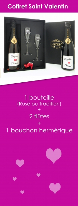 Producteur CHAMPAGNE ALAIN BEDEL - Vente en ligne - COFFRET ST VALENTIN  PERSONNALISABLE